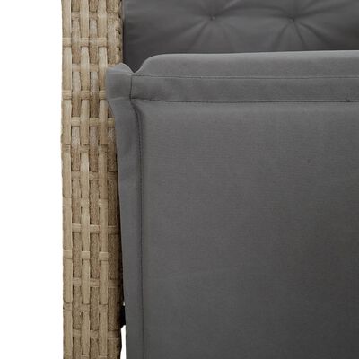 vidaXL Set da Bistrò 3 pz con Cuscini Beige in Polyrattan