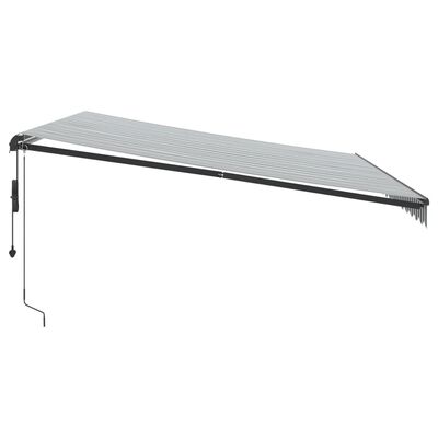 vidaXL Tenda Sole Retrattile Automatica 450x350 cm Antracite e Bianco