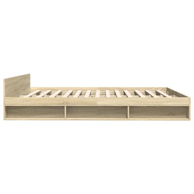 vidaXL Giroletto Cassetti Rovere Sonoma 200x200 cm Legno Multistrato