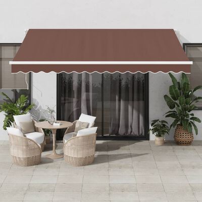 vidaXL Tenda da Sole Retrattile Automatica 400x300 cm Marrone