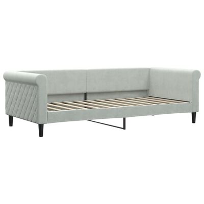 vidaXL Divano Letto Estraibile Cassetti Grigio Chiaro 90x200cm Velluto