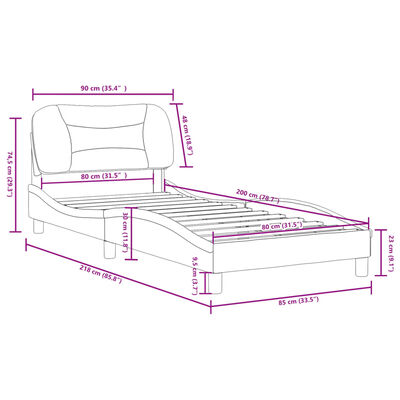 vidaXL Giroletto con Testiera Cappuccino 80x200 cm in Similpelle