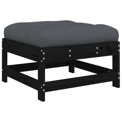 vidaXL Set Divani da Giardino 10 pz con Cuscini Legno Massello Nero