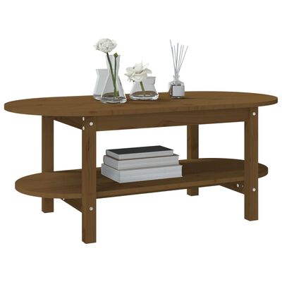 vidaXL Tavolino da Salotto Ambra 110x55x45 cm Legno Massello di Pino