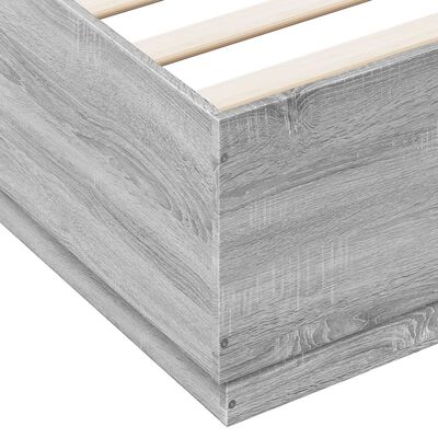 vidaXL Giroletto Luci LED Grigio Sonoma 200x200 cm Legno Multistrato