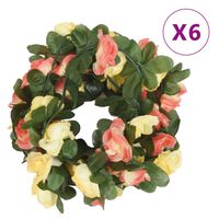 vidaXL Ghirlande Fiori Artificiali 6 pz Rosso Tramonto Primavera 250cm