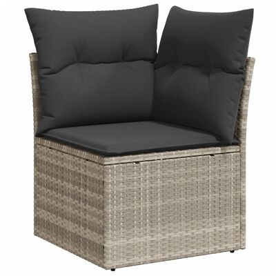 vidaXL Set Divano da Giardino 6pz con Cuscini Grigio Chiaro Polyrattan