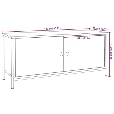 vidaXL Mobile Porta TV con Ante Nero 102x35x45 cm in Legno Multistrato