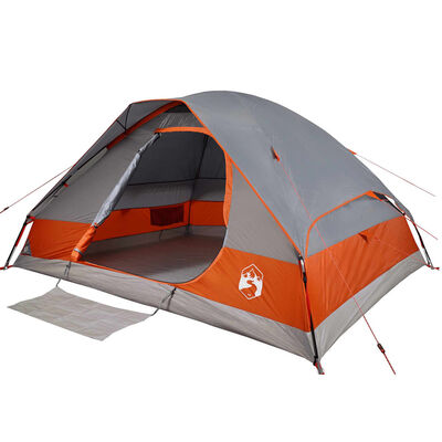 vidaXL Tenda da Campeggio a Cupola 6 Persone Grigio e Arancione