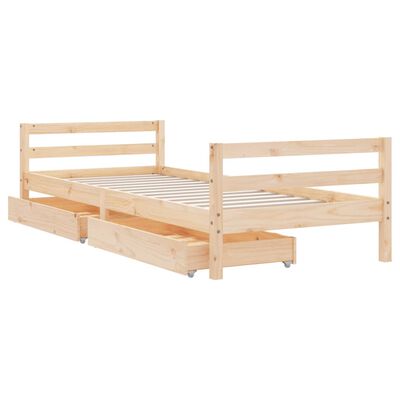 vidaXL Giroletto per Bambini con Cassetti 90x190cm Legno Massello Pino