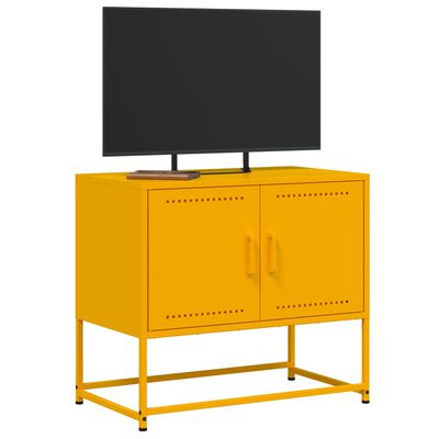 vidaXL Mobile TV Giallo Senape 68,5x39x60,5 cm in Acciaio