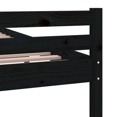 vidaXL Giroletto in Legno Massello Nero 75x190 cm Small Single