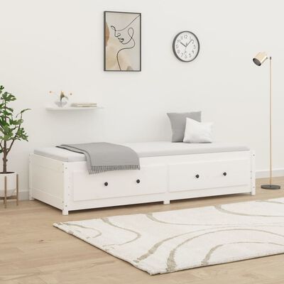 vidaXL Dormeuse Bianca 90x190 cm Single in Legno Massello di Pino