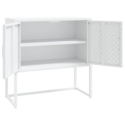 vidaXL Credenza Bianca 75x35x75 cm in Acciaio