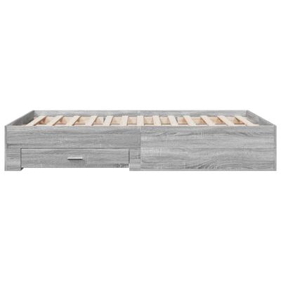 vidaXL Giroletto Cassetti Grigio Sonoma 140x190 cm Legno Multistrato