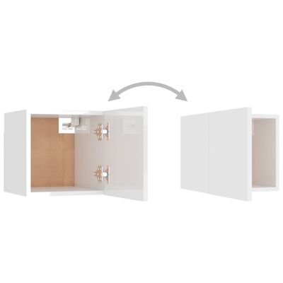 vidaXL Set di Mobili Porta TV 5 pz Bianco Lucido in Legno Multistrato