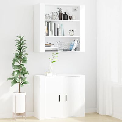 vidaXL Mobile a Parete Bianco 80x33x80 cm in Legno Multistrato