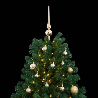 vidaXL Albero Natale Incernierato con 300 LED e Palline 240 cm