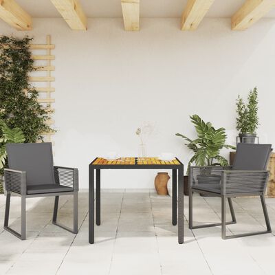 vidaXL Sedie da Giardino con Cuscini 2 pz Nere in Polyrattan