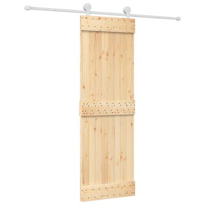 vidaXL Porta Scorrevole con Set Hardware 70x210 cm Legno Massello Pino