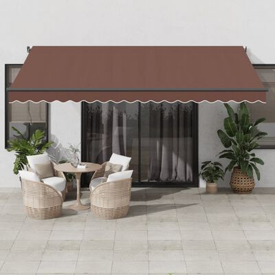 vidaXL Tenda da Sole Retrattile Manuale Marrone 450x350 cm