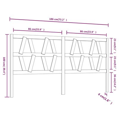 vidaXL Testiera per Letto Bianca 186x4x100cm in Legno Massello di Pino