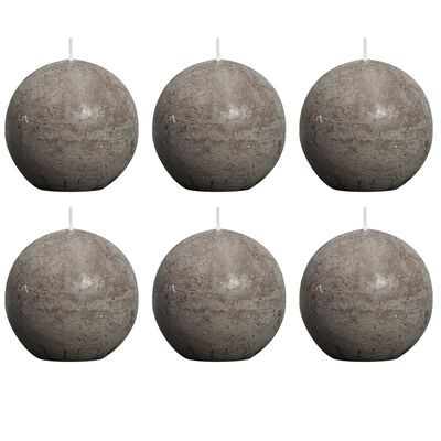 Bolsius Candela a Sfera Rustica 80 mm Grigio Talpa 6 pz