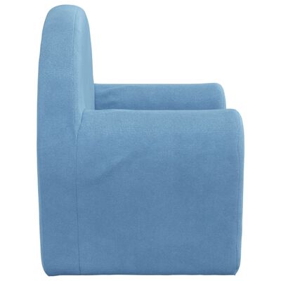 vidaXL Divano Letto per Bambini Blu in Morbido Peluche