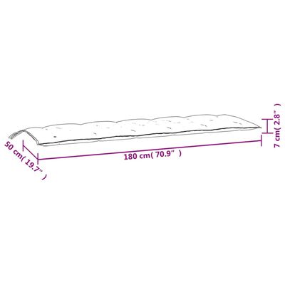 vidaXL Cuscino per Panca a Foglie 180x50x7 cm in Tessuto Oxford