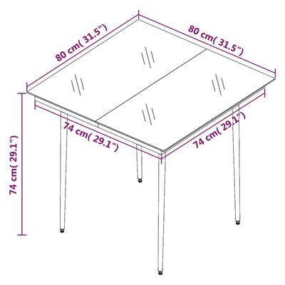 vidaXL Set da Pranzo per Giardino 5 pz con Cuscini Polyrattan e Vetro