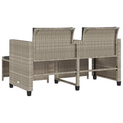 vidaXL Divano Giardino 2Posti Tavolo Sgabelli Grigio Chiaro Polyrattan