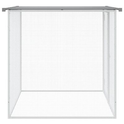 vidaXL Gabbia Polli Tetto Grigio Chiaro 103x98x90 cm Acciaio Zincato