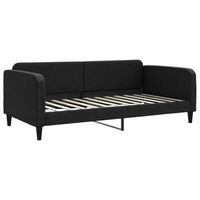 vidaXL Divano Letto Estraibile con Materassi Nero 100x200 cm Tessuto