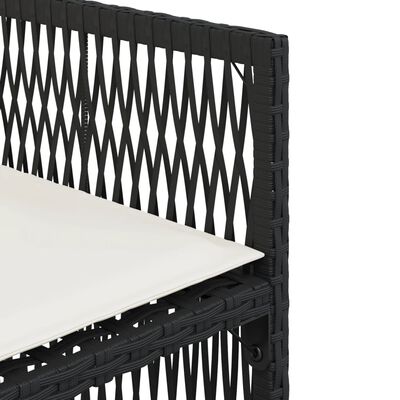 vidaXL Sedie da Giardino con Cuscini 4 pz Nere in Polyrattan