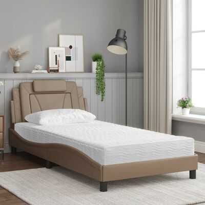 vidaXL Letto con Materasso Cappuccino 100x200cm Similpelle