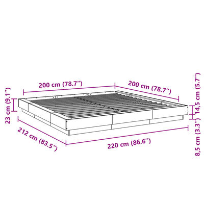 vidaXL Giroletto Bianco 200x200 cm in Legno Multistrato