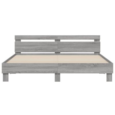 vidaXL Giroletto Testiera Grigio Sonoma 180x200 cm Legno Multistrato