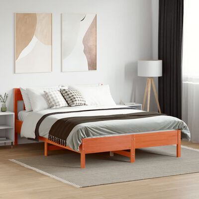 vidaXL Letto senza Materasso Marrone Cera 140x190 cm in Legno di Pino