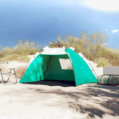 vidaXL Tenda da Spiaggia 2 Persone Verde Rilascio Rapido Impermeabile