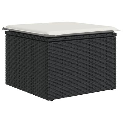 vidaXL Set Divani da Giardino 11 pz con Cuscini in Polyrattan Nero