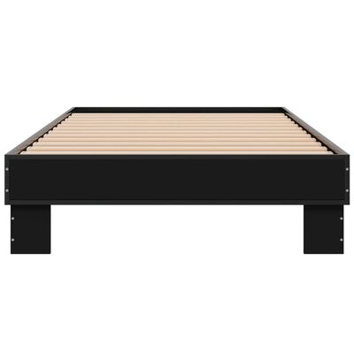 vidaXL Giroletto Nero 90x200 cm in Legno Multistrato e Metallo