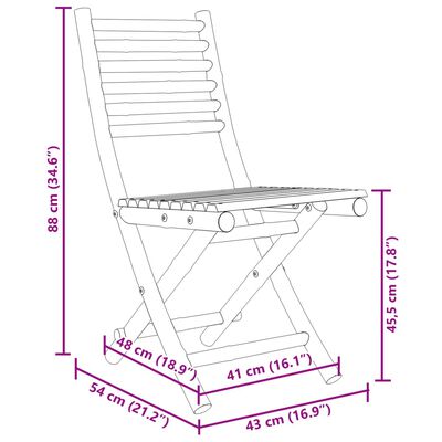 vidaXL Set da Bistrò 3 pz in Bambù