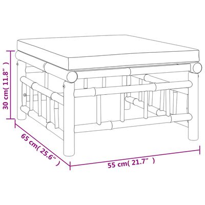 vidaXL Set Salotto da Giardino 5pz con Cuscini Grigio Scuro Bambù