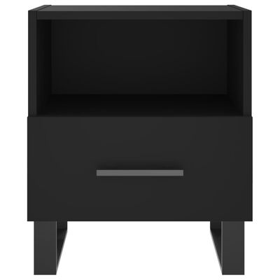 vidaXL Comodino Nero 40x35x47,5 cm in Legno Multistrato