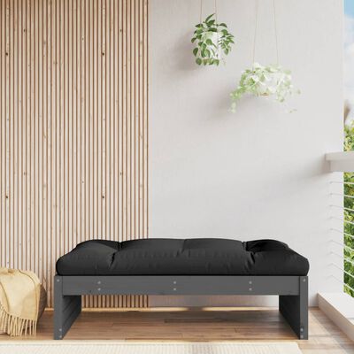 vidaXL Poggiapiedi da Giardino 120x80 cm Legno Massello di Pino Grigio