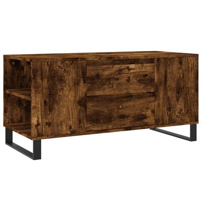 vidaXL Tavolino da Salotto Rovere Fumo 102x44,5x50cm Legno Multistrato