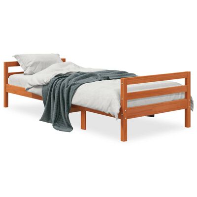 vidaXL Letto senza Materasso Marrone Cera 90x200 cm Legno di Pino