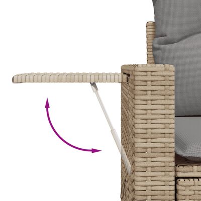 vidaXL Set Divano da Giardino 7 pz con Cuscini Beige Misto Polyrattan