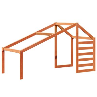 vidaXL Tetto Letto Bambini Marrone Cera 188x82x113 Legno Massello Pino