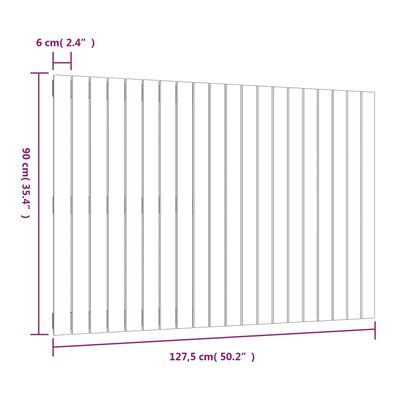 vidaXL Testiera da Parete Ambra 127,5x3x90cm in Legno Massello di Pino